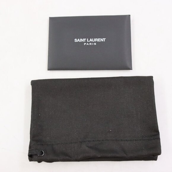 NWT Saint Laurent Cassandre Matelasse Key Pouch in Quilted Black Leather/Silver - Picture 10 of 14